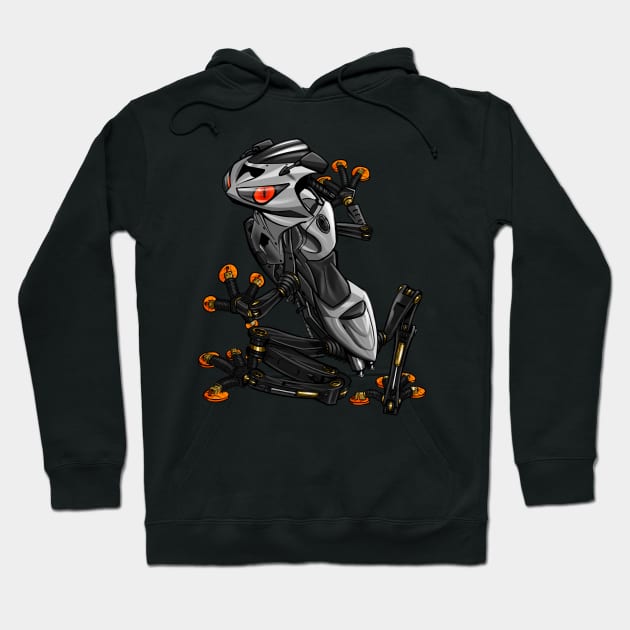 Kawasaki ZX6R Frog Grey Hoodie by MOTORIND